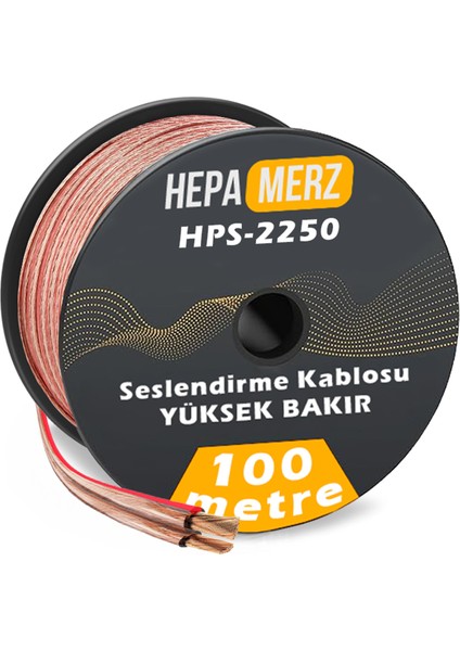 Hepa Merz HPS-2250 Bakır Ses Hoparlör Kablosu 2x2.5 mm 100 Mt.