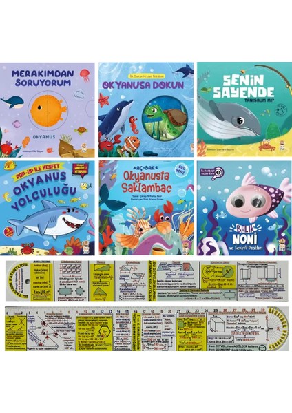 Merakımdan Soruyorum - Okyanusa Dokun - Senin Sayende - Okyanus Yolculuğu - Okyanusta Saklambaç - Balık Noni ve Sevimli Dostları 6 Kitap - Matematik Öğreten Ayraç