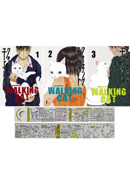 Walking Cat 1 - 2 - 3. Ciltler - Tomo Kitaoka 3'lü Set + Matematik Öğreten Ayraç
