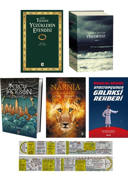 Yüzüklerin Efendisi - Yerdeniz - Percy Jackson - Narnia Günlükleri (Ciltli) 5'li Set + Matematik Öğreten Ayraç