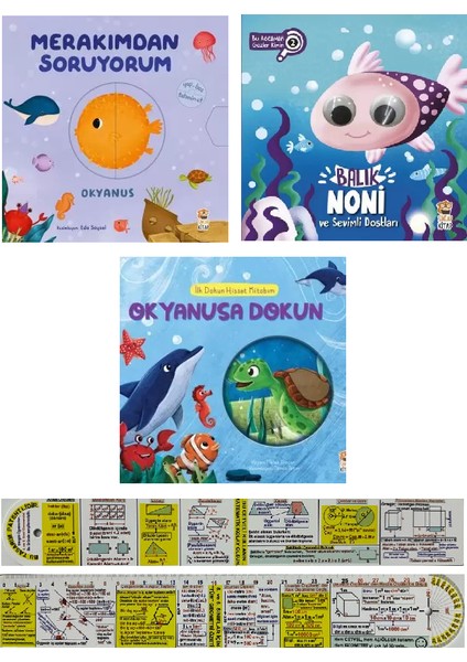 Merakımdan Soruyorum Okyanus - Balık Noni - Okyanusa Dokun 3 Kitap Set + Matematik Öğreten Ayraç