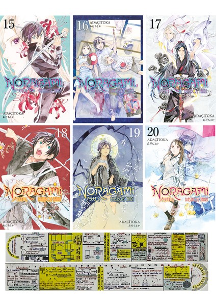 Noragami 15 - 16 - 17 - 18 - 19 - 20. Ciltler - Adachitoka 6'lı Set + Matematik Öğreten Ayraç