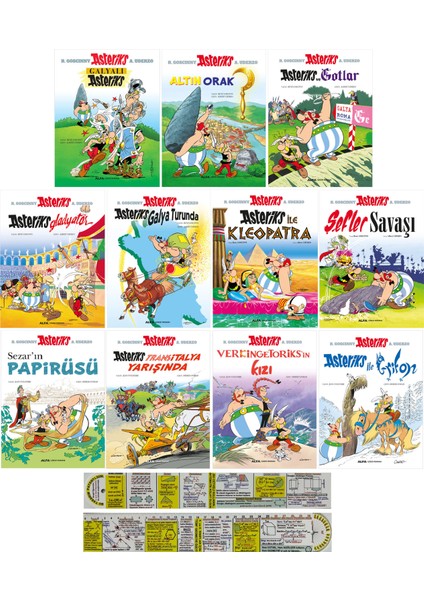 Asteriks: Altın Orak - 11 Kitap - R. Goscinny + Matematik Öğreten Cetvel