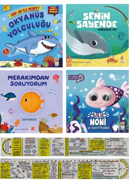 Okyanus Yolculuğu - Senin Sayende Tanışalım mı? - Merakımdan Soruyorum - Balık Noni ve Sevimli Dostları 4 Kitap - Matematik Öğreten Ayraç