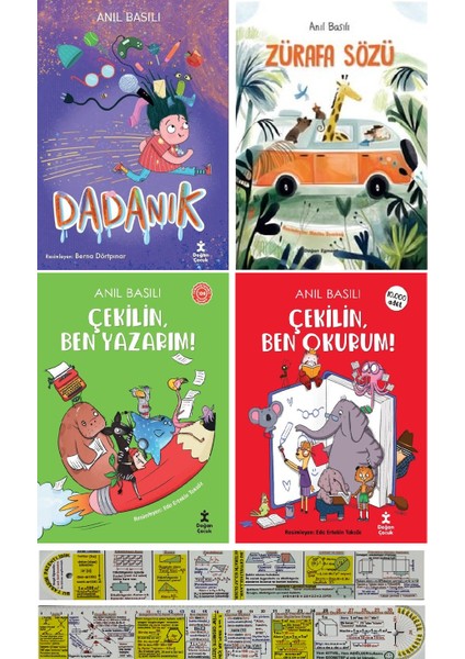 Dadanık - Zürafa Sözü - Çekilin Ben Yazarım! - Çekilin Ben Okurum! 4 Kitap – Anıl Basılı – Matematik Öğreten Cetvel