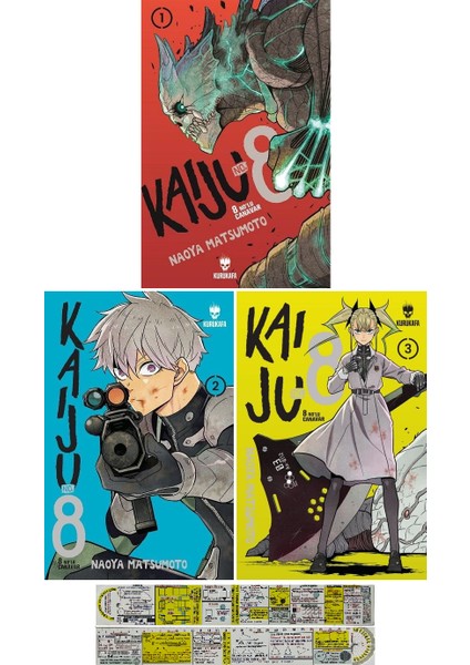 Kaiju No 8 1 - 2 - 3. Ciltler - Naoya Matsumoto 3'lü Set + Matematik Öğreten Ayraç