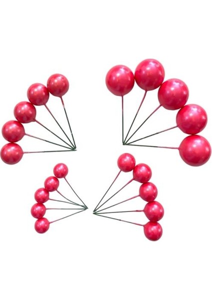 Pasta Süsleme Topu Yaldızlı Pembe