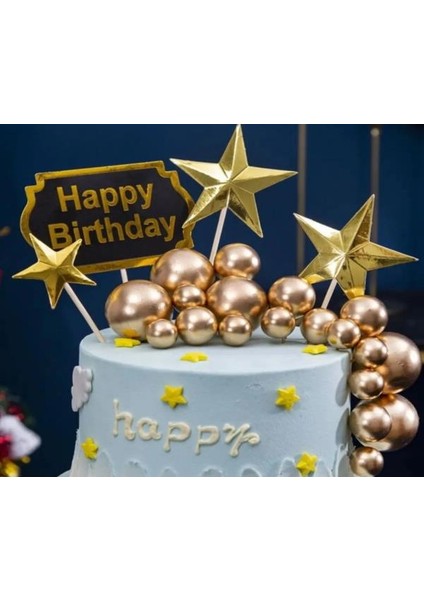 Pasta Süsleme Topu Yaldızlı Pembe modelleri