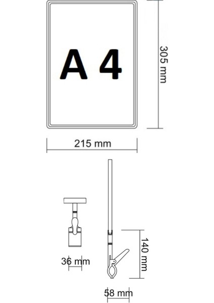 5 Adet Kırmızı A4 Mandallı Fiyat Etiketi