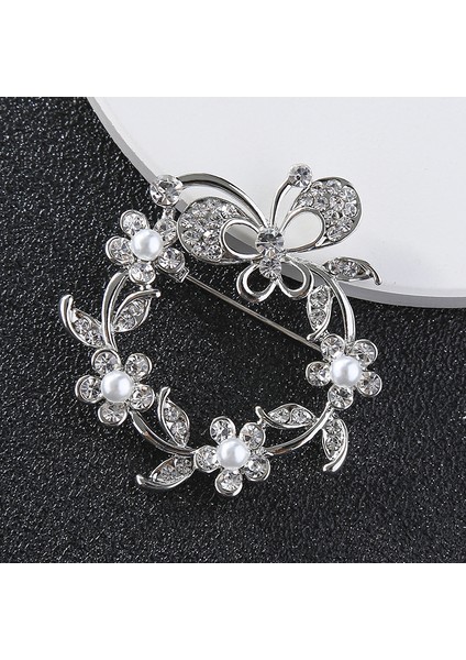 Çiçek Gümüş Brooch Kadın Kelebek Brooch Pin Accessory (Yurt Dışından)