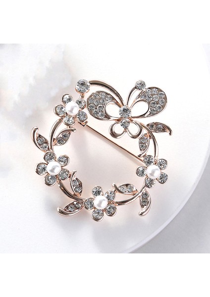 Çiçek Gümüş Brooch Kadın Kelebek Brooch Pin Accessory (Yurt Dışından)