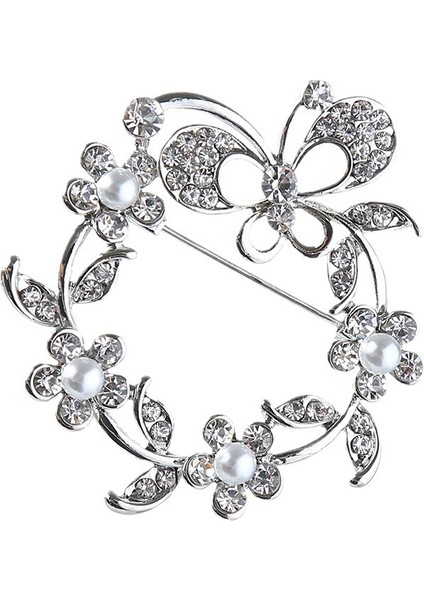 Çiçek Gümüş Brooch Kadın Kelebek Brooch Pin Accessory (Yurt Dışından)