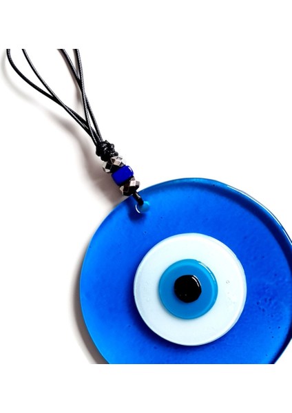 Nazar Boncuklu El Yapımı Deri Ipli Açık Mavi Şeffaf Cam Duvar Süsü fırsatları