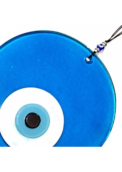 Mavi Renk 16 Santimetre El Yapımı Cam Nazar Boncuğu Duvar Süsü fiyatları