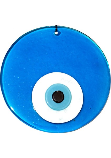Mavi Renk 16 Santimetre El Yapımı Cam Nazar Boncuğu Duvar Süsü modelleri