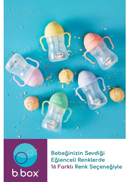 Tıklama Uçlu Kilitli Pipetli Alıştırma Bardağı, +6 Ay, 240 Ml, Mor , 1 Adet