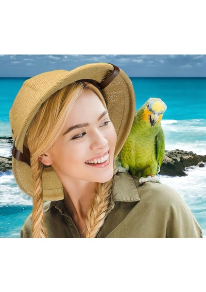 Unisex Explorer Jungle Masquerade Safari Ayarlanabilir Hasır Şapka Kask Yaz,güneş,orman,kamp fiyatları