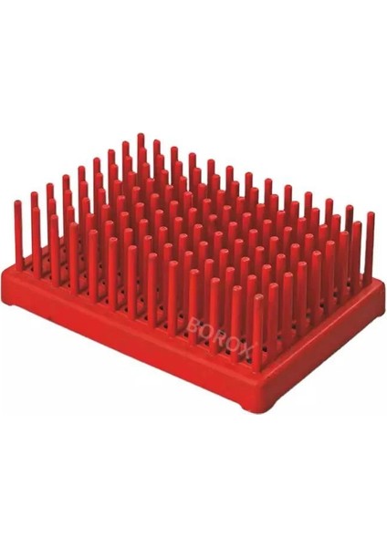 Kurutma Standı 13mm Test Tüpü İçin - Kurutma Sehpası - 117 Mandallı - Boyut: 120 x 175 x 60 mm
