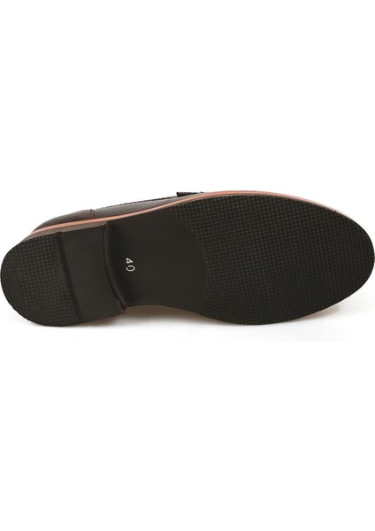 Kahve %100 Deri Loafer Eva Taban Casual Ayakkabı