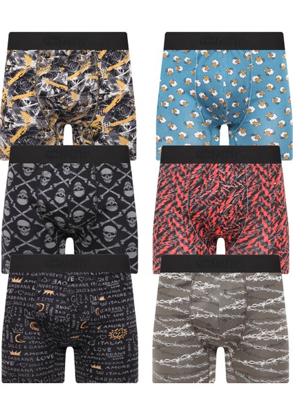 Erkek Boxer Likralı 6'lı Premium Paket