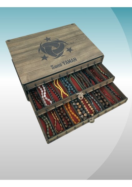 Kişiye Özel Ahşap Tesbih Koleksiyon Kutusu, Aksesuar Kutusu, Tesbihlik (30 Tesbihlik) modelleri