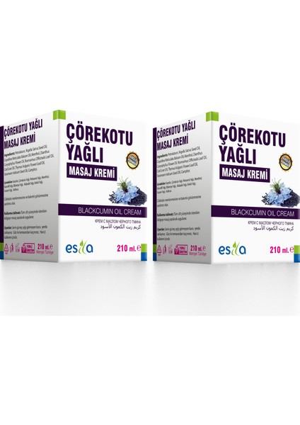 Çörekotu Yağlı Krem 210 ml x 2 Kutu
