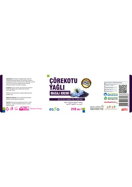 Çörekotu Yağlı Krem 210 ml x 2 Kutu