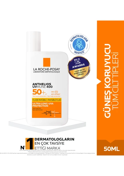 Anthelios Uvmune 400 Spf 50+ Güneş Kremi 50 ml - Tüm Cilt Tipleri İçin