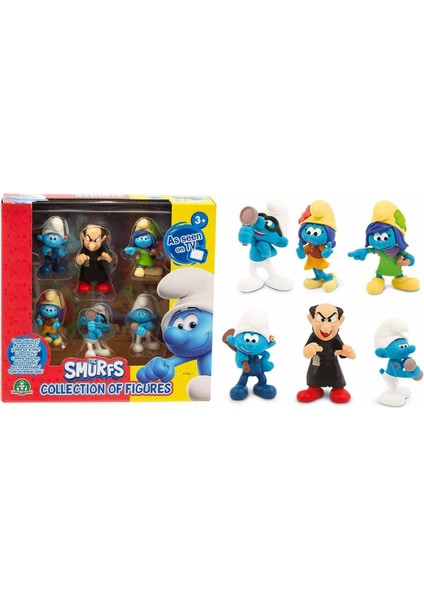 Şirinler 6'lı Figür Seti PUF14000 - Gargamel Figürlü Set