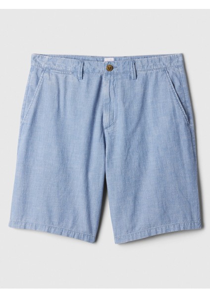 Erkek Açık Mavi 9'' Essential Khaki Şort