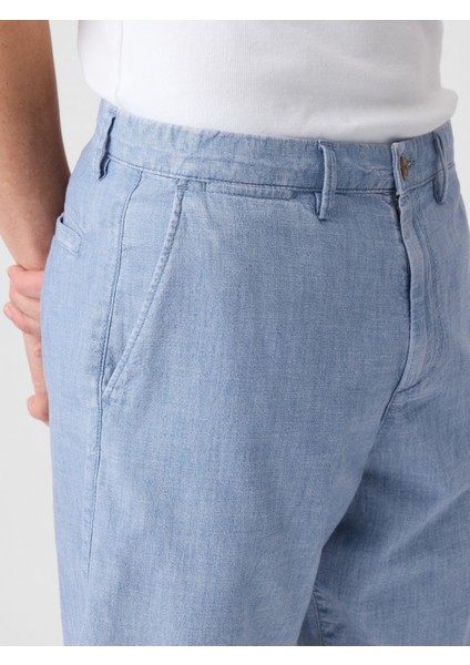 Erkek Açık Mavi 9'' Essential Khaki Şort