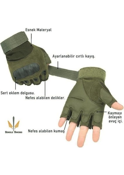 Yarım Parmak Taktik Eldiven Bisiklet Motosiklet Outdoor Eldiven