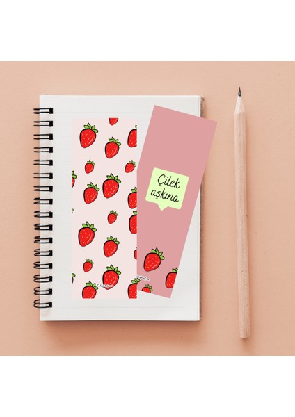 Çilekli Kitap Ayracı 2'li modelleri