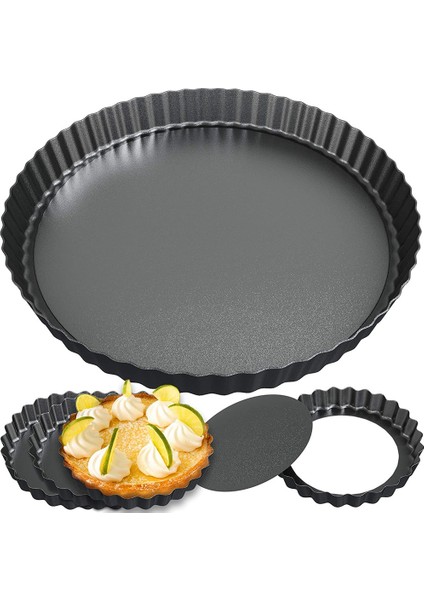 Tart Tavası ve Kiş Tavası - Turta, Tart, Kiş Pişirmek Için Çıkarılabilir Tabanlı Yapışmaz Mini Tart Tavaları (Yurt Dışından)