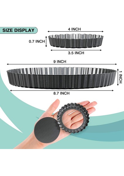 Tart Tavası ve Kiş Tavası - Turta, Tart, Kiş Pişirmek Için Çıkarılabilir Tabanlı Yapışmaz Mini Tart Tavaları (Yurt Dışından) fiyatları