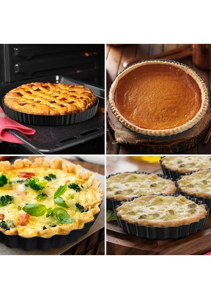 Tart Tavası ve Kiş Tavası - Turta, Tart, Kiş Pişirmek Için Çıkarılabilir Tabanlı Yapışmaz Mini Tart Tavaları (Yurt Dışından) fırsatları