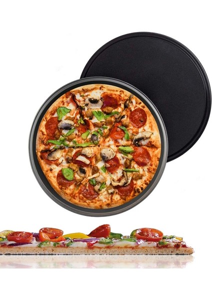 Pizza Tavası Fırın Tepsisi Ikili Paket - 12 Inç Pizza Pişirme Sebzelik Tepsisi Yapışmaz Bakeware Plaka Fırın Için Pasta Tavası (Yurt Dışından)