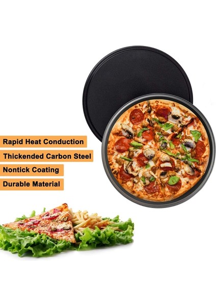 Pizza Tavası Fırın Tepsisi Ikili Paket - 12 Inç Pizza Pişirme Sebzelik Tepsisi Yapışmaz Bakeware Plaka Fırın Için Pasta Tavası (Yurt Dışından)