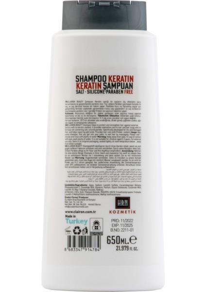 Keratin Şampuan 650 ml