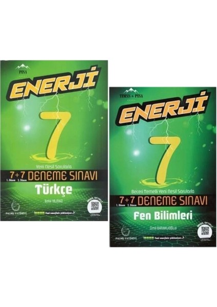 Enerji 7. Sınıf Türkçe - Fen Bilimleri 7 - 7 Deneme Sınavı 2 Kitap