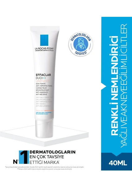 La Roche-Posay Effaclar Duo(+) Bakım Kremi Akneye Eğilim Gösteren Ciltler Renkli-Açık 40Ml