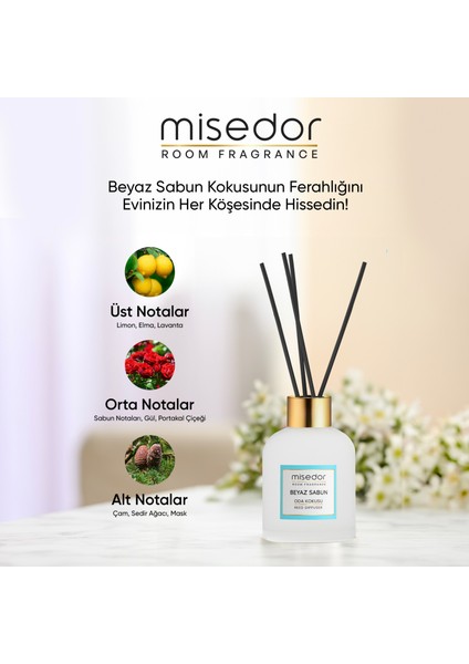 Beyaz Sabun Çubuklu Oda Kokusu 120 ml