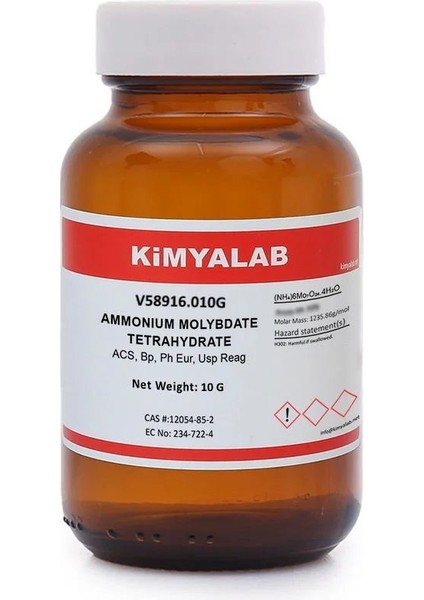 - Amonyum Heptamolibdat 50Gr - Ammonium Molybdate Tetrahydrate - Saflık: %99,70 (Cas No: 12054-85-2)