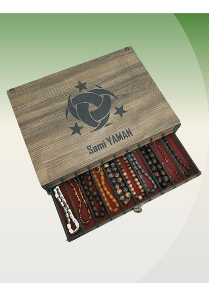 Kişiye Özel Ahşap Tesbih Koleksiyon Kutusu, Aksesuar Kutusu, Tesbihlik (20 Tesbihlik)