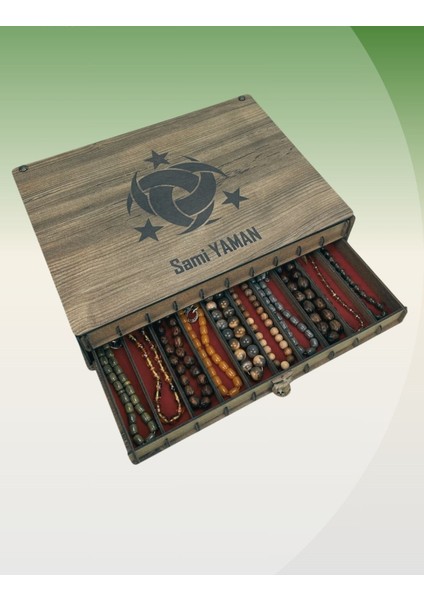 Kişiye Özel Ahşap Tesbih Koleksiyon Kutusu, Aksesuar Kutusu, Tesbihlik (20 Tesbihlik) modelleri