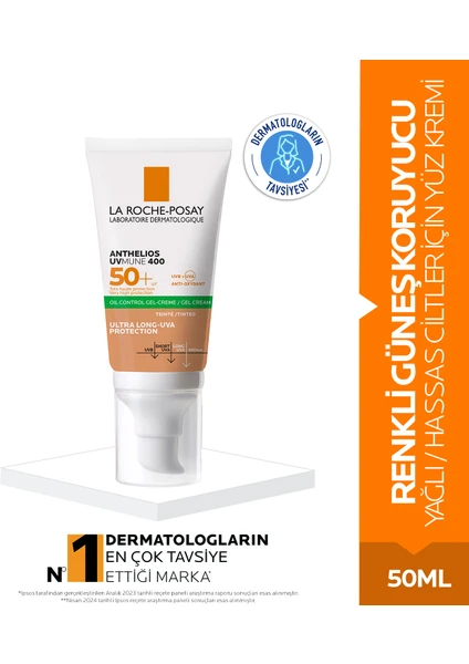 Anthelios Uvmune 400 Oil Control Gel Spf 50+ Renkli Güneş Kremi 50 ml-Yağlı/Hassas Ciltler İçin