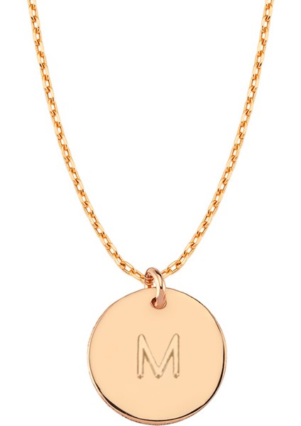 Rose Gümüş Harfli Mini Pul Kolye