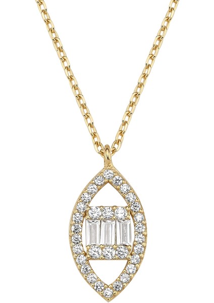 Altın Bagetli Mekik Kolye