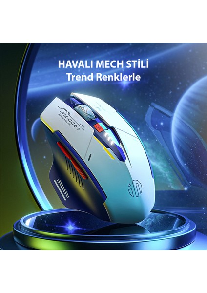 F9 Kablosuz Fare, Şarj Edilebilir Sessiz Kullanım 2.4g USB Mouse