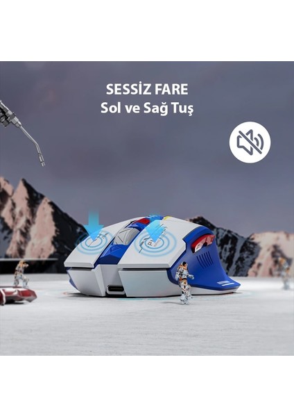 F9 Kablosuz Fare, Şarj Edilebilir Sessiz Kullanım 2.4g USB Mouse